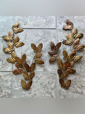 Gold Metal Butterfly Wall Decor Set